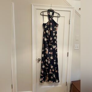 BHLDN Ruby Twist Halter Satin Gown